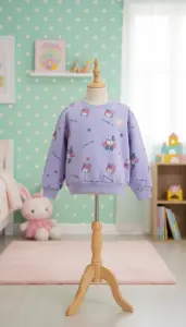 سويتشيرت أطفال بطبعة My Melody وزهور صغيرة، تصميم قطني ناعم ومريح للإطلالات اليومية 2 WhatsApp Image 2025 11 24 at 3.05.42 PM