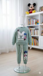 طقم أطفال، ميني ماوس، ملابس أطفال، سويت شيرت وبنطلون، ملابس نوم، ملابس يومية، تصميم كرتوني، ملابس مريحة.