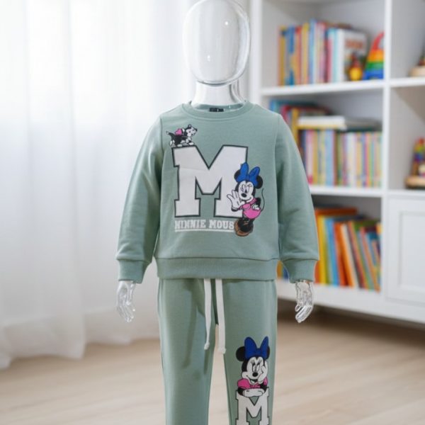 طقم أطفال، ميني ماوس، ملابس أطفال، سويت شيرت وبنطلون، ملابس نوم، ملابس يومية، تصميم كرتوني، ملابس مريحة.