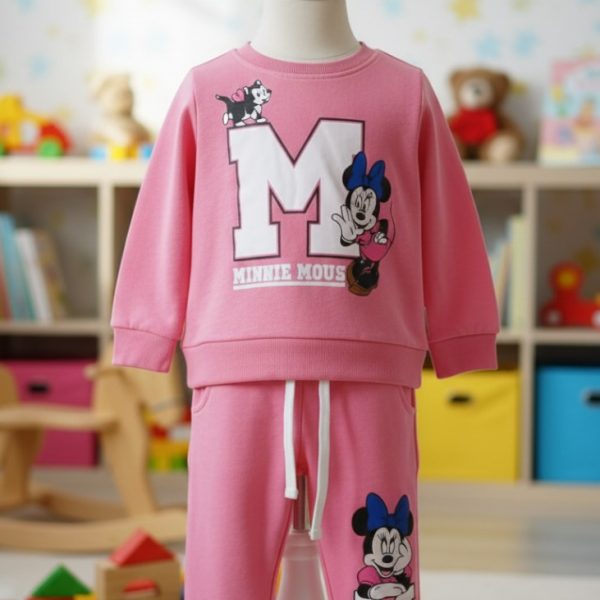 طقم أطفال ميني ماوس مريح للخروج أو النوم، تصميم عصري بألوان هادئة ومتنوعة