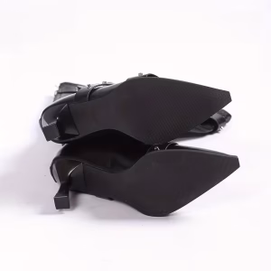 بوت نسائي بكعب ستيليتو عالي مع أحزمة معدنية، تصميم أنيق للمناسبات وحفلات الزفاف 5 e041a6f1 dc74 4a88 95e1 481912771ab5