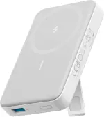 Anker 633 Magnetic Power Bank 10000mAh — Foldable Magnetic Wireless Charger، مناسب لـ iPhone 17 (17/17 Air/17 Pro/17 Pro Max) وiPhone 16/15/14 Series، اللون White.