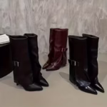 بوت نسائي كعب عالي مدبب، حذاء أنيق للحفلات والمكتب، مناسب للاستخدام اليومي والمناسبات الخاصة