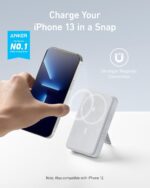 Anker 633 Magnetic Power Bank 10000mAh — Foldable Magnetic Wireless Charger، مناسب لـ iPhone 17 (17/17 Air/17 Pro/17 Pro Max) وiPhone 16/15/14 Series، اللون White.