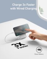Anker 633 Magnetic Power Bank 10000mAh — Foldable Magnetic Wireless Charger، مناسب لـ iPhone 17 (17/17 Air/17 Pro/17 Pro Max) وiPhone 16/15/14 Series، اللون White.
