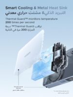 باور بانك UGREEN MagFlow Qi2 سعة 10000mAh، شحن مغناطيسي MagSafe بقدرة 25W، مع كابل USB‑C مدمج 30W، مناسب لـ iPhone 17 ومتوافق مع iPhone وAirPods وبعض أجهزة Xiaomi وSamsung (سلسلة 2025).