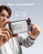 Anker 633 Magnetic Power Bank 10000mAh — Foldable Magnetic Wireless Charger، مناسب لـ iPhone 17 (17/17 Air/17 Pro/17 Pro Max) وiPhone 16/15/14 Series، اللون White.