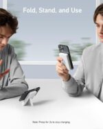 Anker 633 Magnetic Power Bank 10000mAh — Foldable Magnetic Wireless Charger، مناسب لـ iPhone 17 (17/17 Air/17 Pro/17 Pro Max) وiPhone 16/15/14 Series، اللون White.