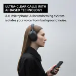 Sony WH-1000XM6 The Best Wireless Noise Canceling Headphones, HD NC Processor QN3, 12 Microphones, Adaptive NC Optimizer, Mastered by Engineers, Studio-Quality, 30-Hour Battery, Black