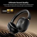 سماعة UGREEN HiTune Max5C أوفر-إير لاسلكية بعزل ضوضاء متكيف ANC حتى 38dB، وصوت Hi‑Res مع دعم LDAC وCustom EQ عبر تطبيق UGREEN.