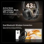 سماعة UGREEN HiTune Max5C أوفر-إير لاسلكية بعزل ضوضاء متكيف ANC حتى 38dB، وصوت Hi‑Res مع دعم LDAC وCustom EQ عبر تطبيق UGREEN.