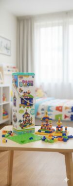 مجموعة مكعبات بناء للأطفال 120 قطعة، لعبة تعليمية لتنمية الإبداع والمهارات