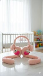 سماعة رأس للتدفئة للأطفال والمراهقين، تصميم أرنب ملون مع أذن مرنة للراحة والدفء