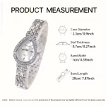 ساعة كوارتز نسائية ساعة كوارتز ساعة نسائية ساعة كوارتز ساعة بيضاوية حجر الراين سوار معدني ساعة أنيقة هدايا نسائية ساعات كلاسيكية