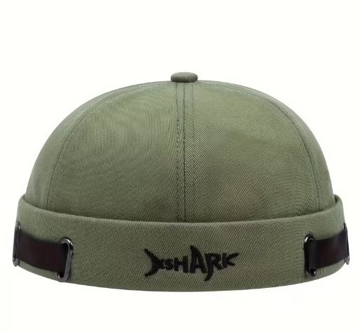 قبعة كاجول محاكة للجنسين بتطريز Shark