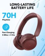 Soundcore by Anker H30i Wireless On‑Ear Headphones سماعة لاسلكية – Pure Bass، Bluetooth 5.3، بطارية 70H، Multipoint، قابلة للطي + App