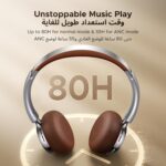 سماعة UGREEN Studio Plus Over‑Ear Wireless – عزل ضوضاء متكيف ANC، مكالمات AI واضحة، Bluetooth 6.0، خفيفة ومريحة