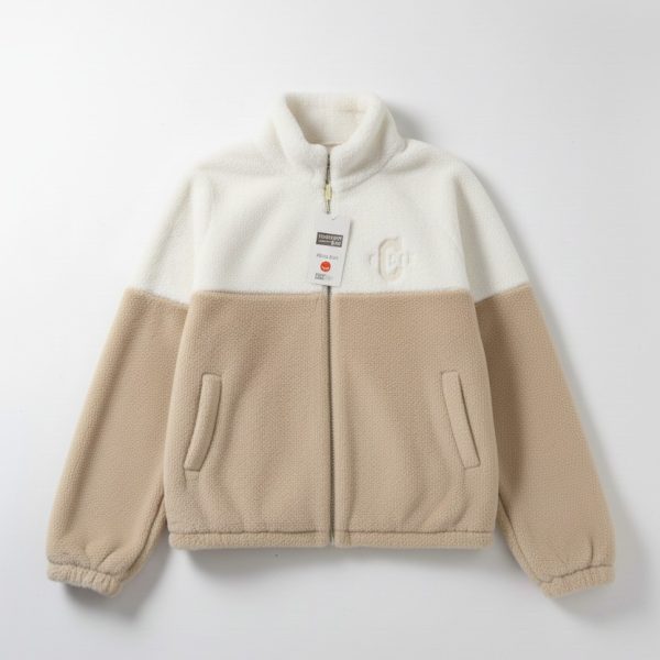 جاكيت نسائي شتوي فرو ناعم بسوستة أمامية وياقة مرتفعة، أناقة ودفء كاجوال