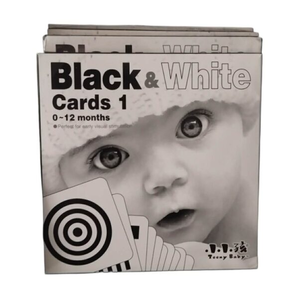 كروت أسود وأبيض للاطفال من عمر يوم حتى 12 شهر