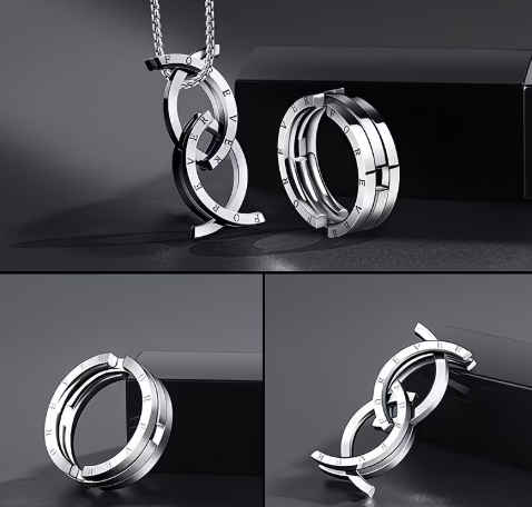 قلادة إبداعية قابلة للطي على شكل سمكة متشابكة – إكسسوار أزياء فني وهدية فريدة