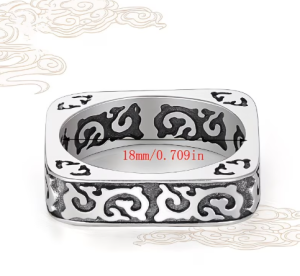 خاتم رجالي فاخر بتصميم مربع مستوحى من السحب الميمونة – خاتم أنيق بطابع فخم 1 2026 02 02 06 50 27 Greenshot