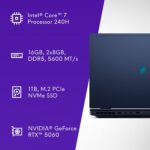 Alienware 16 Aurora Laptop AC16250 - شاشة 16 بوصة 16:10 WQXGA، معالج Intel Core 7-240H من السلسلة 2، ذاكرة RAM DDR5 16GB، SSD 1 تيرا، بطاقة رسومات NVIDIA GeForce RTX 5060 بسعة 8GB GDDR7، ويندوز 11 هوم