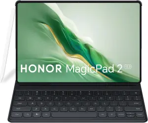 تابلت ماجيك باد 2 من هونر بذاكرة RAM 12GB وذاكرة روم 256GB مقاس 12.3 انش وواي فاي بلون ابيض مع كيبورد بلوتوث ذكي وقلم سحري