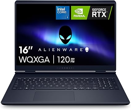 Alienware 16 Aurora Laptop AC16250 - شاشة 16 بوصة 16:10 WQXGA، معالج Intel Core 7-240H من السلسلة 2، ذاكرة RAM DDR5 16GB، SSD 1 تيرا، بطاقة رسومات NVIDIA GeForce RTX 5060 بسعة 8GB GDDR7، ويندوز 11 هوم