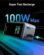 Anker Prime Power Bank, 20,000mAh Portable Charger with 200W Output, Smart Digital Display, 2 USB-C and 1 USB-A Port Compatible with MacBook Pro/Air, iPhone 17/16 Series, Samsung, Huaiwei, Dell - الصورة 3