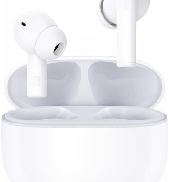 سماعات أذن لاسلكية X7 لايت من اونر تشويس مع مشابك للأذن، سماعات بلوتوث 5.3 بخاصية إلغاء الضوضاء اي ان سي، مقاومة للماء بدرجة IPX5، سماعات أذن رياضية - أبيض