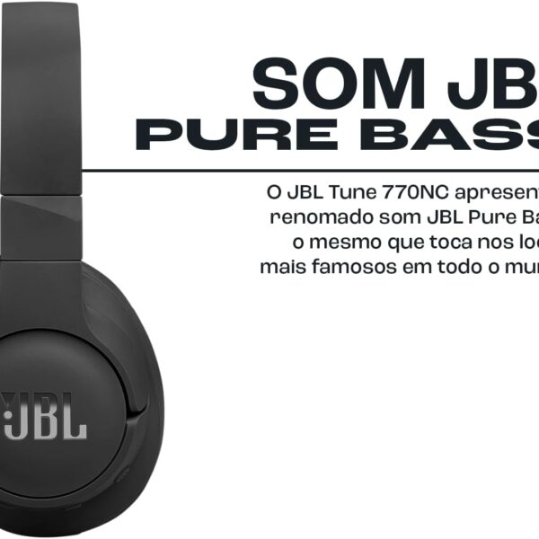 سماعة رأس بلوتوث تون من جيه بي ال - اسود 770NC، فوق الأذن