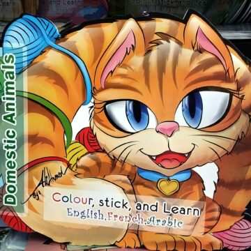 colour,stick and learn - Domestic Animals