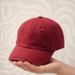 كاب بناتي قطن نبيتي بتصميم "ديسترويد" عصري (Distressed Style)