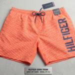 مايوه رجالي (شورت بحر) ماركة Hilfiger برتقالي مخطط - إصدار Orange Stripe