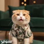 ⁦قميص قطط مشجر بنقشة هاواي الاستوائية المبهجة⁩ - الصورة ⁦2⁩