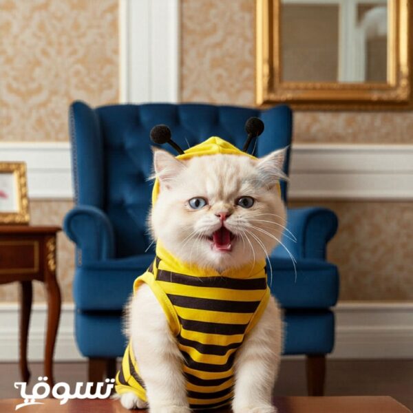 زي "النحلة" التنكري المبهج للحيوانات الأليفة – تصميم مريح مع غطاء للرأس