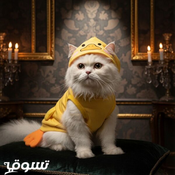 زي "البطة" التنكري المبهج للحيوانات الأليفة – تصميم "هودي" ناعم وألوان زاهية