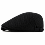 قبعة "البيريه الصيفي" (Summer Mesh Flat Cap) – تصميم شبكي للتهوية – متوفرة باللون الاسود (متجر تَسَوق)