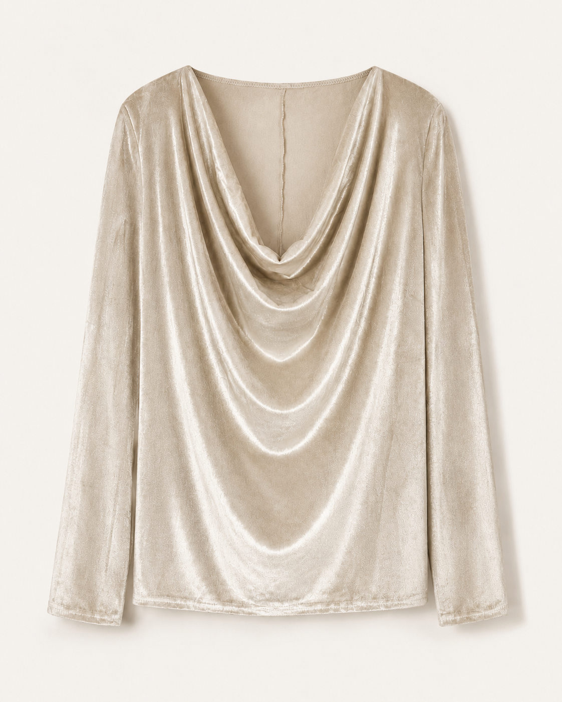 بلوزة نسائية فاخرة من المخمل بياقة "كاولي" (Cowl Neck) بلوزة نسائية فاخرة من المخمل بياقة "كاولي" (Cowl Neck)