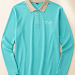 تيشيرت بولو "ميلانو" (Milano Long Sleeve Polo) – أكمام طويلة وتباين لوني أنيق – أزرق فيروزي (متجر تَسَوق)