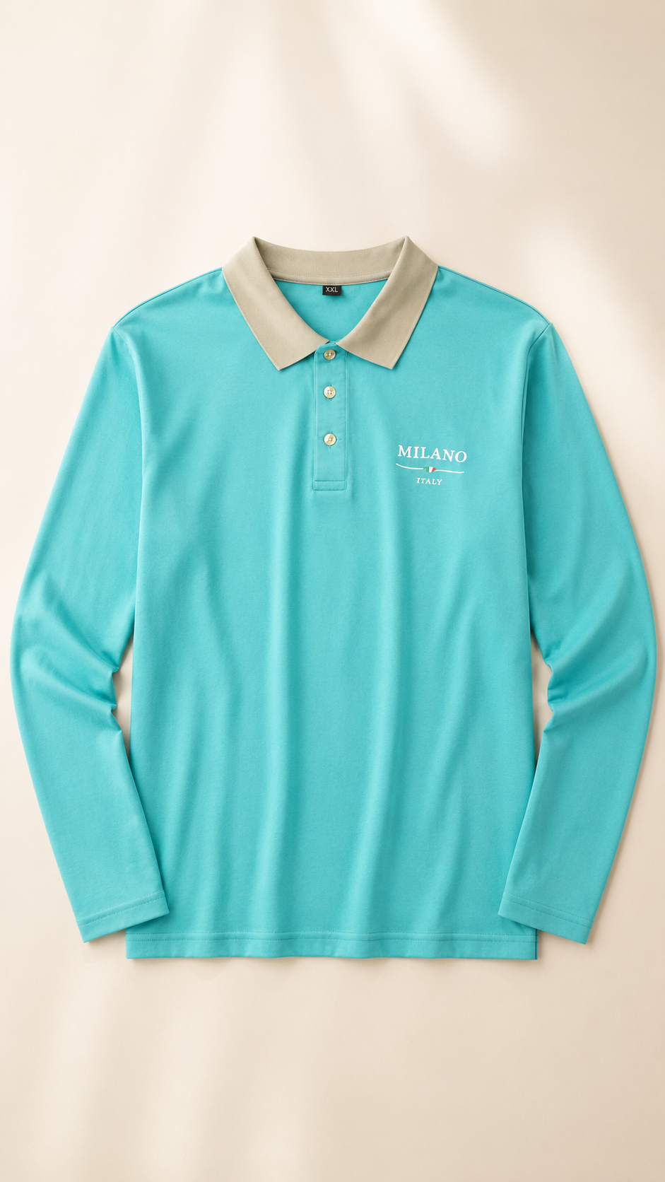 تيشيرت بولو "ميلانو" (Milano Long Sleeve Polo) – أكمام طويلة وتباين لوني أنيق – أزرق فيروزي (متجر تَسَوق) تيشيرت بولو "ميلانو" (Milano Long Sleeve Polo) – أكمام طويلة وتباين لوني أنيق – أزرق فيروزي (متجر تَسَوق)