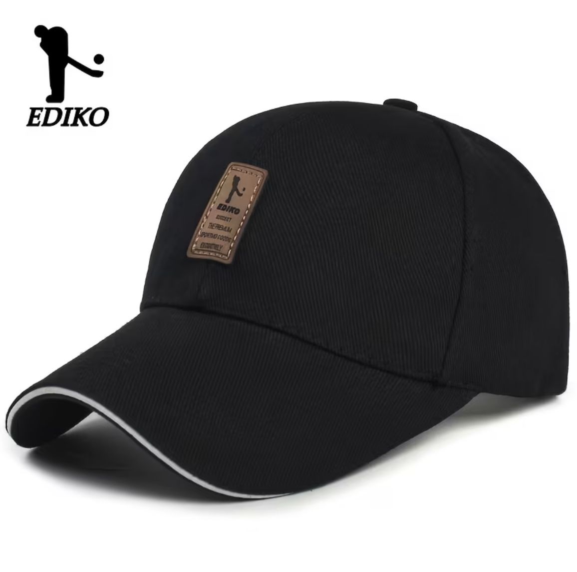 قبعة "إيديكو" الرياضية (Ediko Sport Cap) – تصميم كلاسيكي مع رقعة جلدية – متوفرة باللونين الأسود والأبيض (متجر تَسَوق) قبعة "إيديكو" الرياضية (Ediko Sport Cap) – تصميم كلاسيكي مع رقعة جلدية – متوفرة باللونين الأسود والأبيض (متجر تَسَوق)