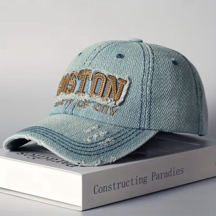قبعة "الطابع العتيق" (Vintage Distressed Cap) – تصميم مطرز بلمسات مهترئة – متوفرة بتدرجات لونية مميزة (متجر تَسَوق)