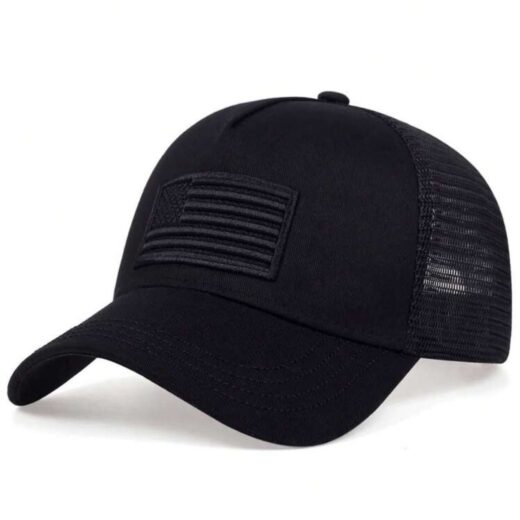 قبعة "نمط التراكر" (Trucker Cap) – تصميم العلم الموحد (Tone-on-Tone) مع خلفية شبكية – متوفرة بألوان متعددة (متجر تَسَوق)