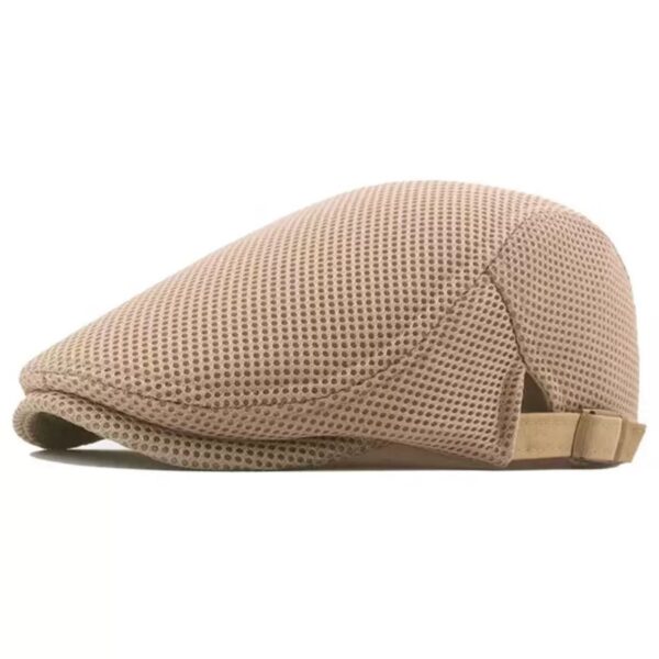قبعة "البيريه الصيفي" (Summer Mesh Flat Cap) – تصميم شبكي للتهوية – متوفرة باللونين البيج والأبيض (متجر تَسَوق)
