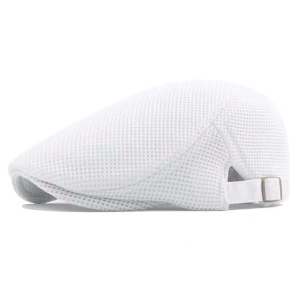 قبعة "البيريه الصيفي" (Summer Mesh Flat Cap) – تصميم شبكي للتهوية – متوفرة باللونين البيج والأبيض (متجر تَسَوق)