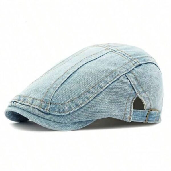 قبعة "البيريه الجينز" (Denim Flat Cap) – تصميم عتيق (Vintage) بلمسات عصرية – متوفرة بتدرجات اللون الأزرق (متجر تَسَوق)