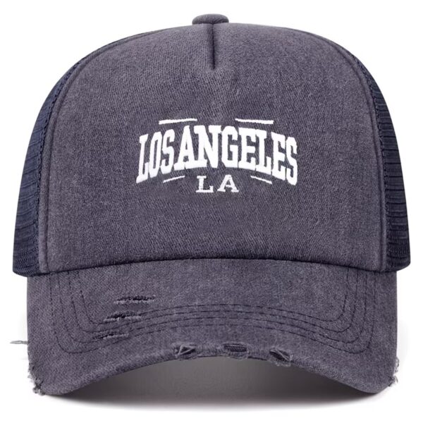 قبعة "لوس أنجلوس" (Los Angeles LA Trucker Cap) – تصميم "ديستريسد" (Distressed) عصري – متجر تَسَوق