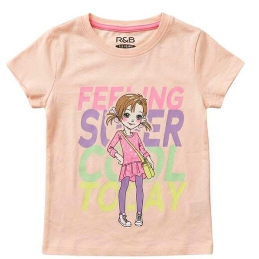 تيشيرت بناتي صيفي "Feeling Super" - قطن ناعم مريح