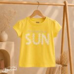 تيشيرت بناتي صيفي "Shine Bright" بتصميم زهور